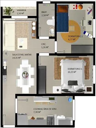 Apartamento para venda em Itapuca