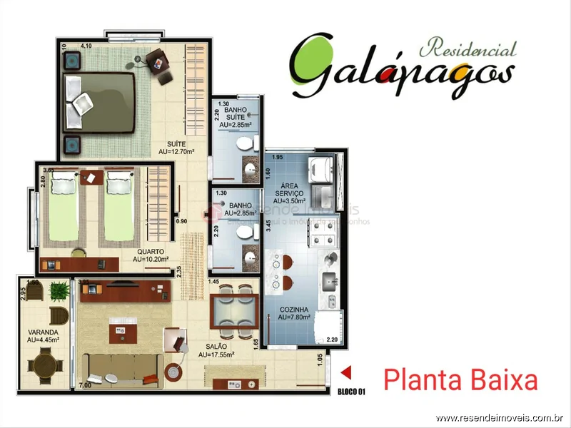 Foto 2 de 14 - Apartamento para venda em Jardim Tropical